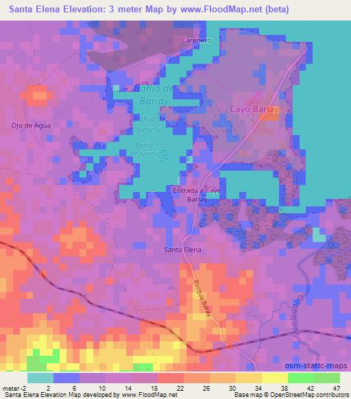 Santa Elena,Cuba Elevation Map