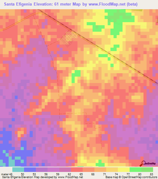 Santa Efigenia,Cuba Elevation Map
