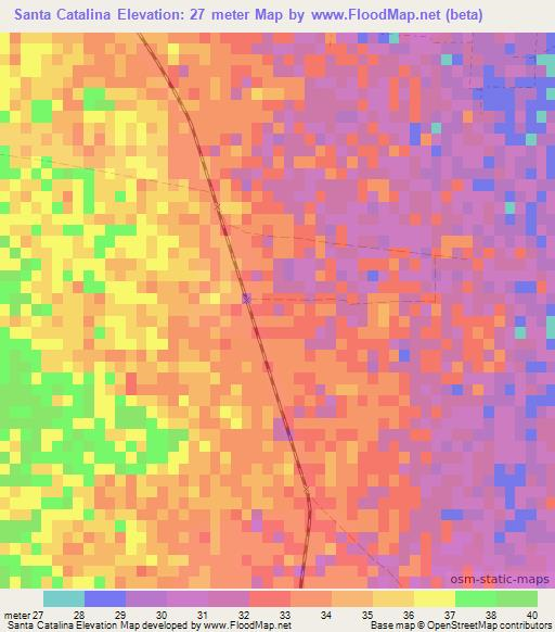 Santa Catalina,Cuba Elevation Map