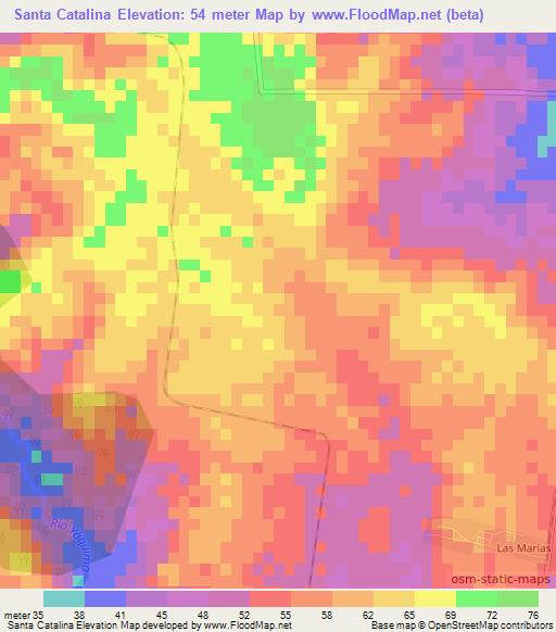 Santa Catalina,Cuba Elevation Map