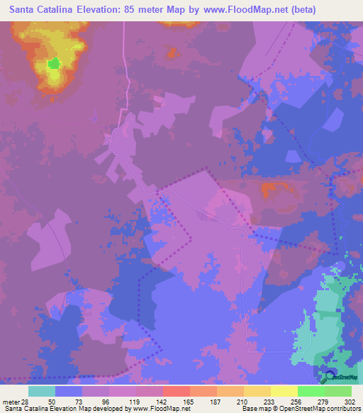 Santa Catalina,Cuba Elevation Map