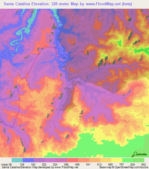 Santa Catalina,Cuba Elevation Map