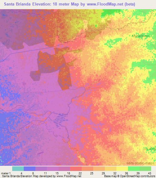 Santa Brianda,Cuba Elevation Map