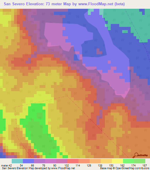 San Severo,Cuba Elevation Map