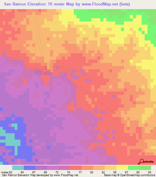 San Ramon,Cuba Elevation Map