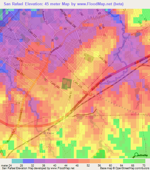 San Rafael,Cuba Elevation Map