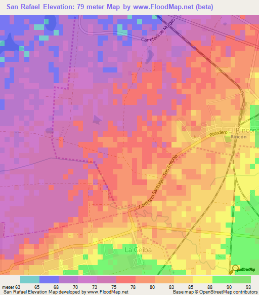 San Rafael,Cuba Elevation Map