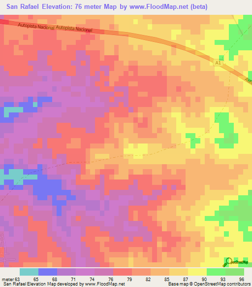 San Rafael,Cuba Elevation Map