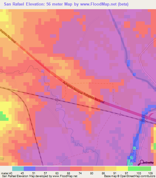San Rafael,Cuba Elevation Map