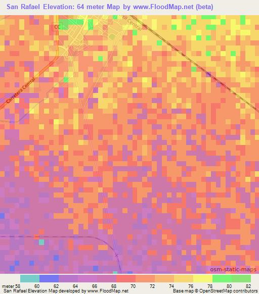 San Rafael,Cuba Elevation Map