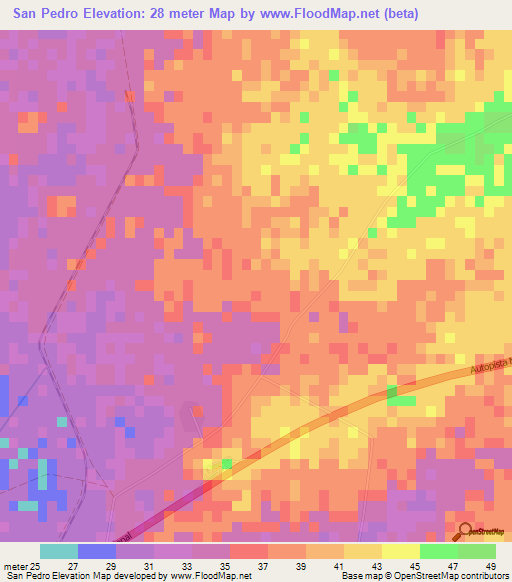 San Pedro,Cuba Elevation Map