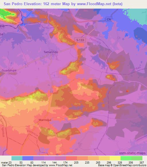 San Pedro,Cuba Elevation Map