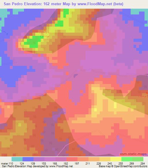 San Pedro,Cuba Elevation Map