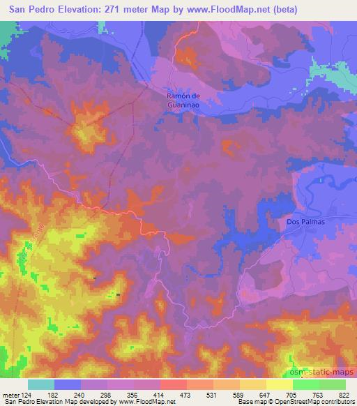 San Pedro,Cuba Elevation Map