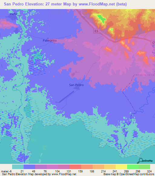 San Pedro,Cuba Elevation Map