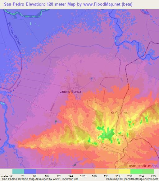 San Pedro,Cuba Elevation Map