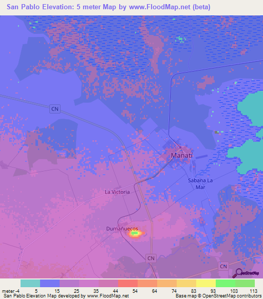 San Pablo,Cuba Elevation Map
