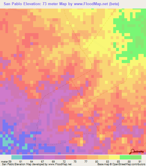 San Pablo,Cuba Elevation Map