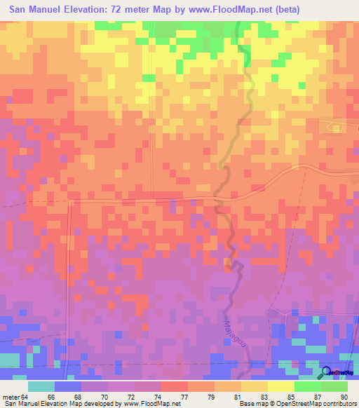 San Manuel,Cuba Elevation Map