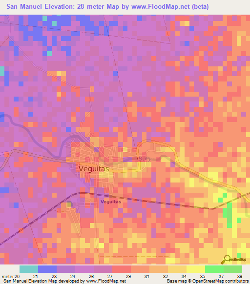 San Manuel,Cuba Elevation Map