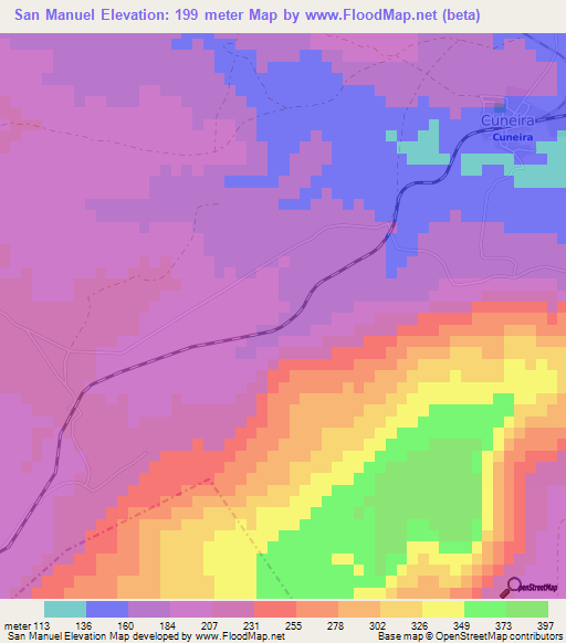 San Manuel,Cuba Elevation Map