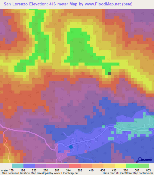 San Lorenzo,Cuba Elevation Map