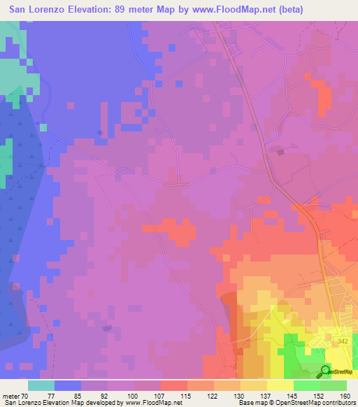 San Lorenzo,Cuba Elevation Map