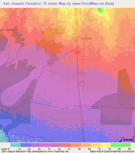 San Joaquin,Cuba Elevation Map