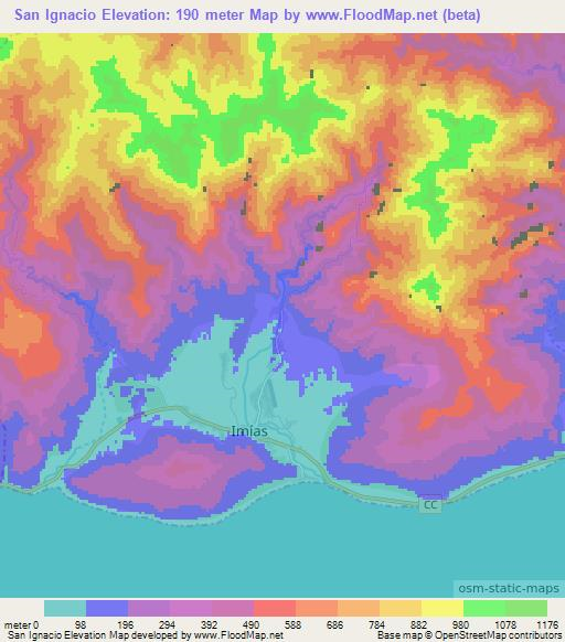 San Ignacio,Cuba Elevation Map