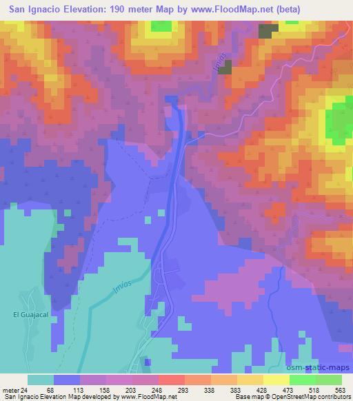 San Ignacio,Cuba Elevation Map
