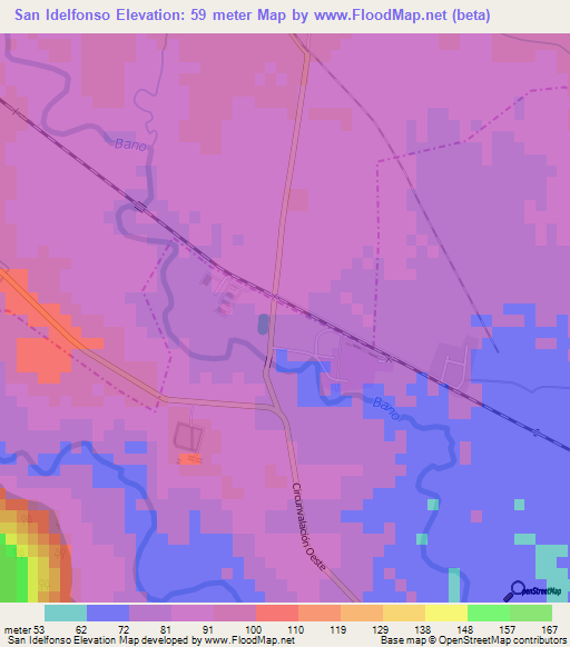 San Idelfonso,Cuba Elevation Map