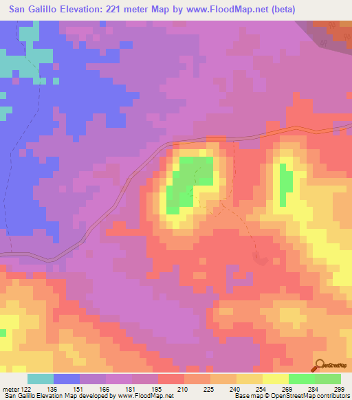 San Galillo,Cuba Elevation Map