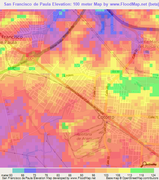 San Francisco de Paula,Cuba Elevation Map