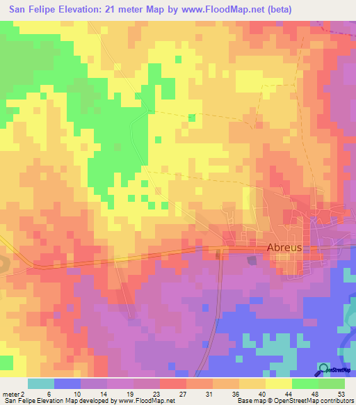 San Felipe,Cuba Elevation Map