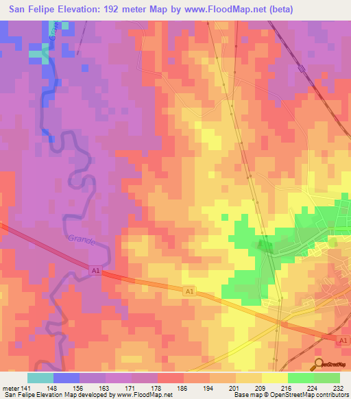 San Felipe,Cuba Elevation Map