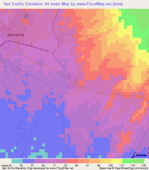 San Emilio,Cuba Elevation Map