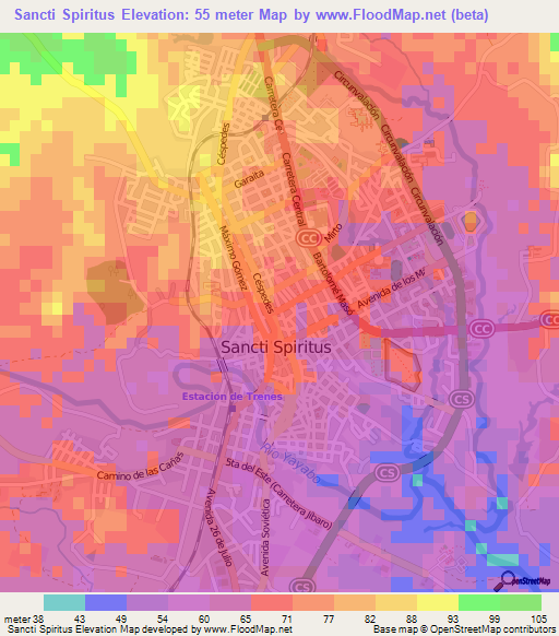 Sancti Spiritus,Cuba Elevation Map