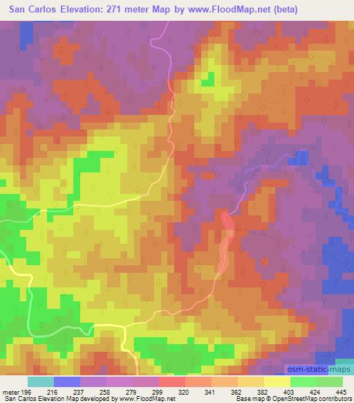 San Carlos,Cuba Elevation Map
