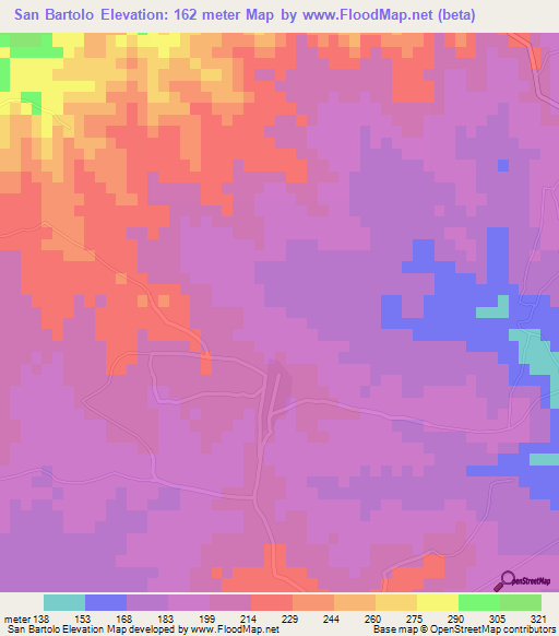 San Bartolo,Cuba Elevation Map