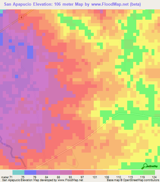San Apapucio,Cuba Elevation Map