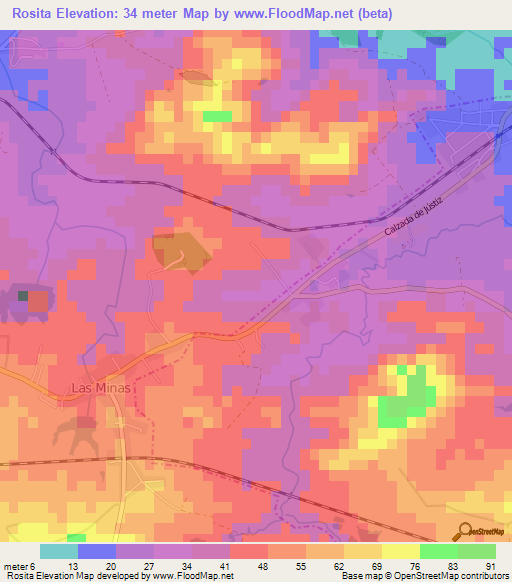 Rosita,Cuba Elevation Map