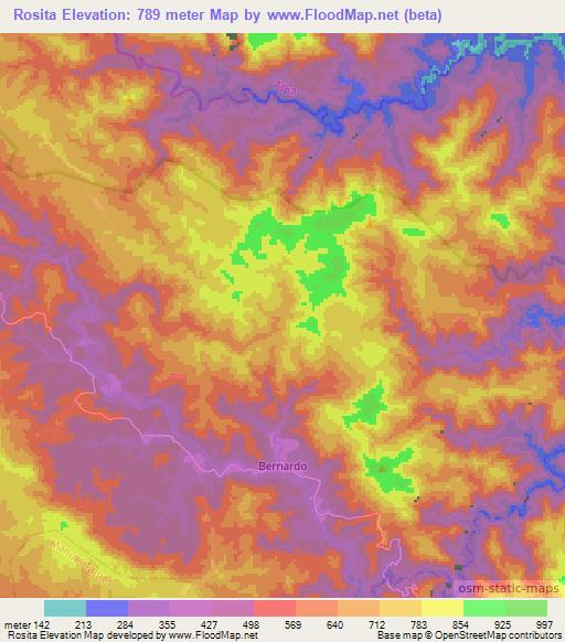 Rosita,Cuba Elevation Map