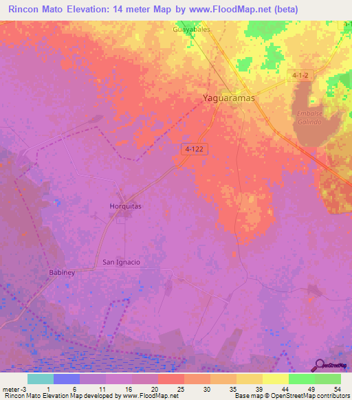 Rincon Mato,Cuba Elevation Map