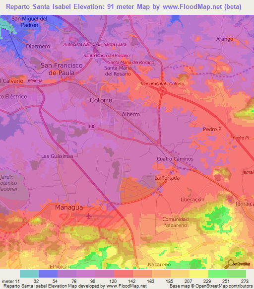 Reparto Santa Isabel,Cuba Elevation Map