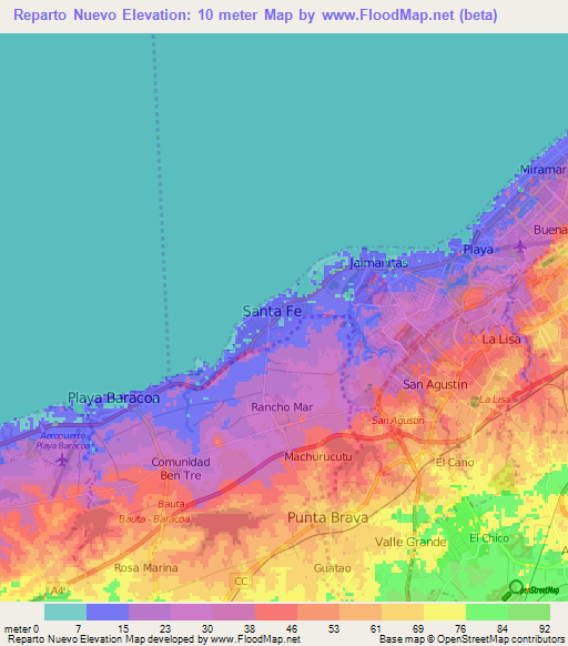 Reparto Nuevo,Cuba Elevation Map