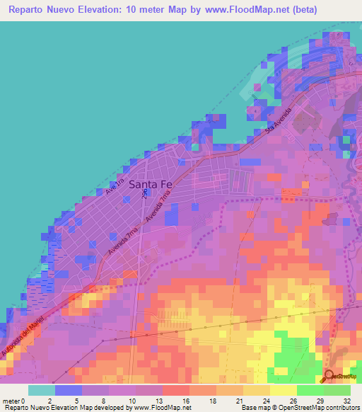 Reparto Nuevo,Cuba Elevation Map