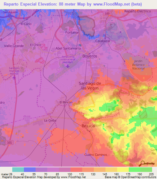 Reparto Especial,Cuba Elevation Map