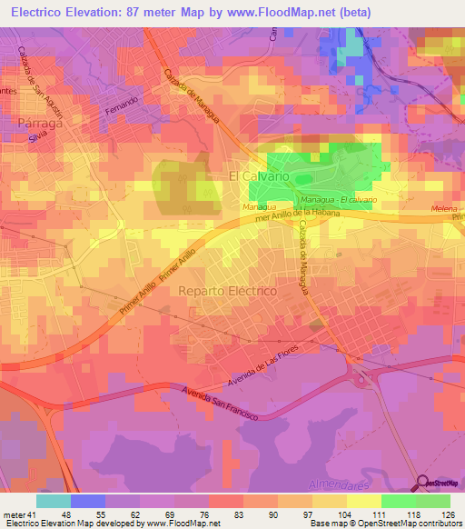 Electrico,Cuba Elevation Map