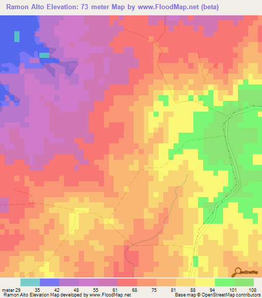 Ramon Alto,Cuba Elevation Map