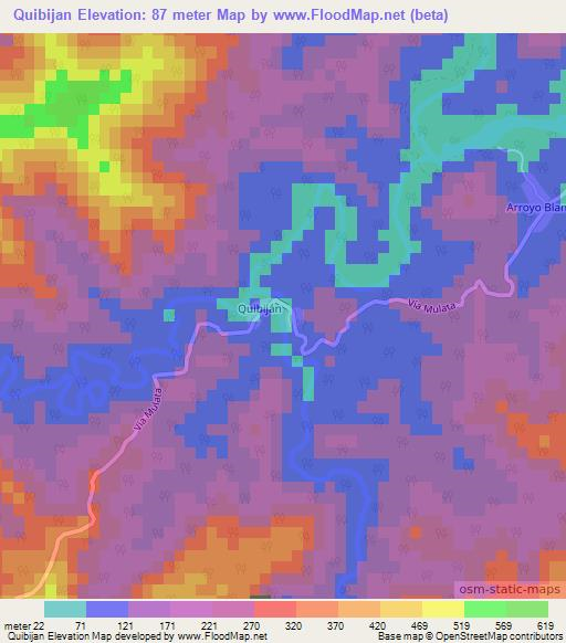 Quibijan,Cuba Elevation Map